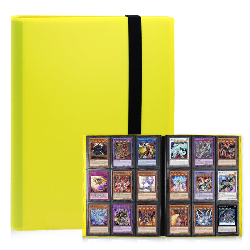 KIOEEE Yellow Card Binder 9 Pocket, PP Cover Trading Card Binder for 360 Cards, Sturdy Card Collection Album, Card Holder Folders for MTG, TCG, Game Cards & Sports Cards - Image 1